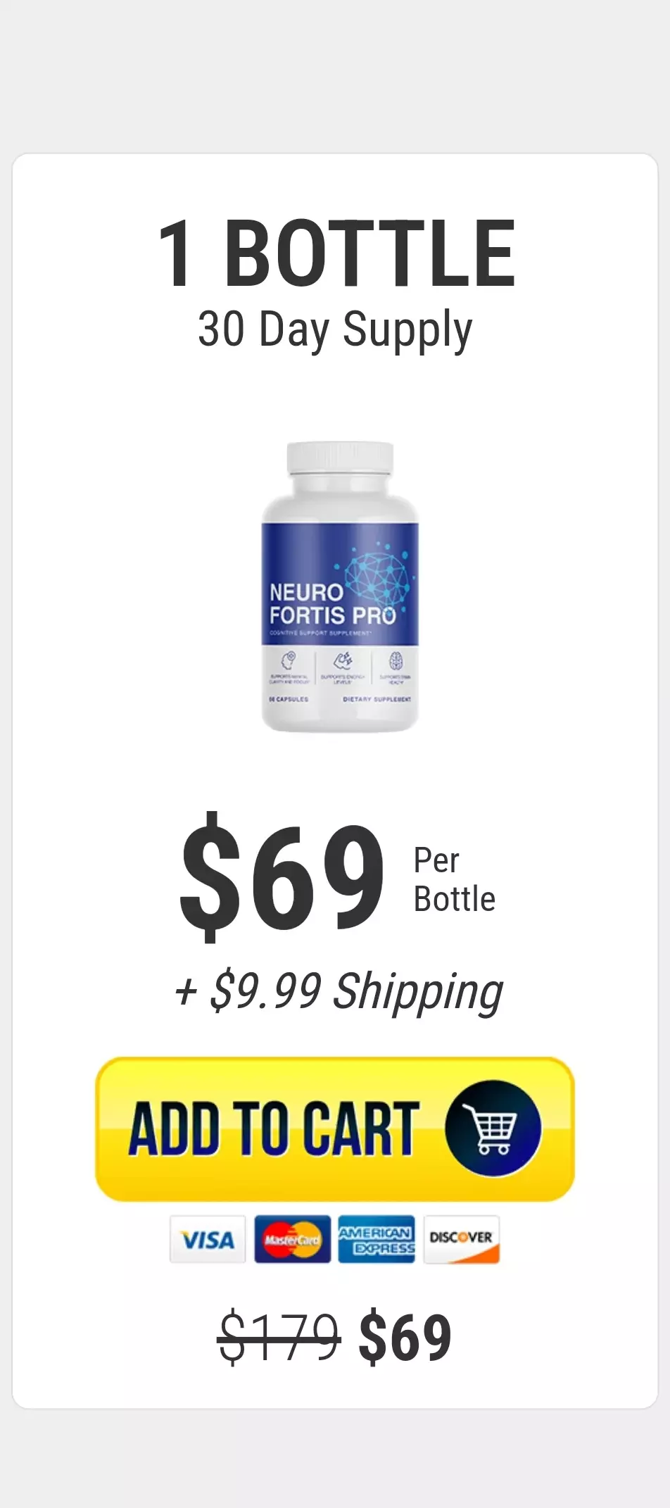 Neuro Fortis PRO™ 1 bottle pricing